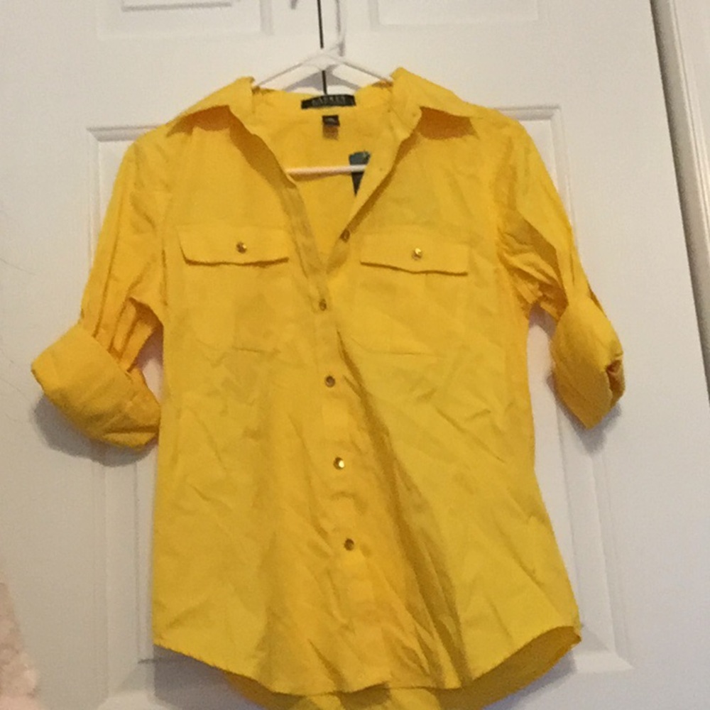 Yellow button up